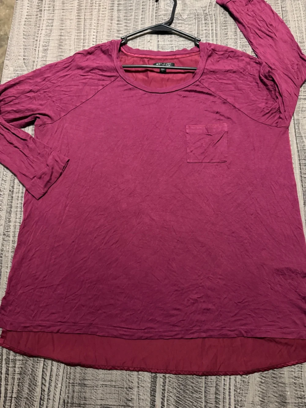 Midnight by Carole Hochman Long Sleeve Pocket Tee in Magenta Berry